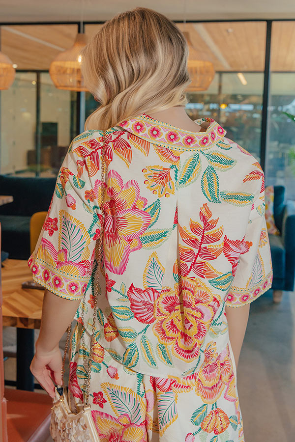 Santorini Brunch Floral Top