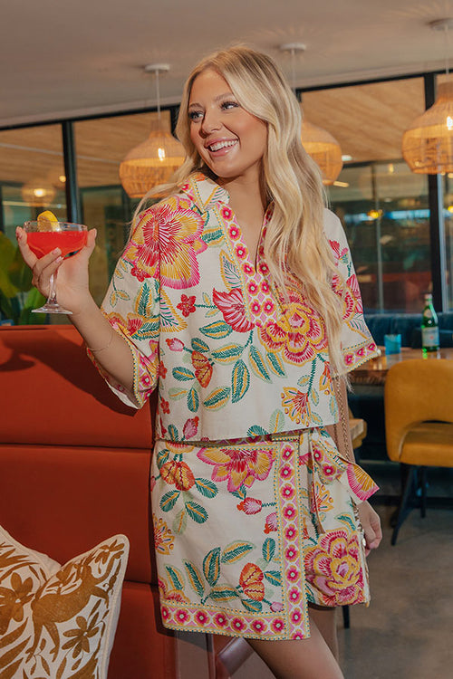 Santorini Brunch Floral Top