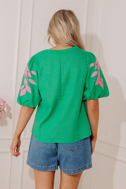 Riviera Muse Embroidered Linen-Blend Top