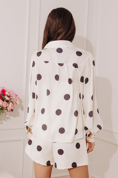 Darling Dots Button Up Top in Cream