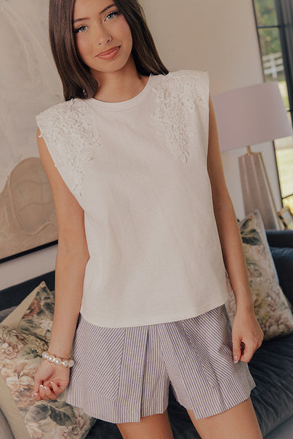 Feeling Posh Applique Embellished Top