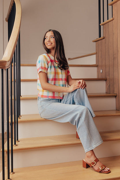 The Gracie Button Up Gingham Top