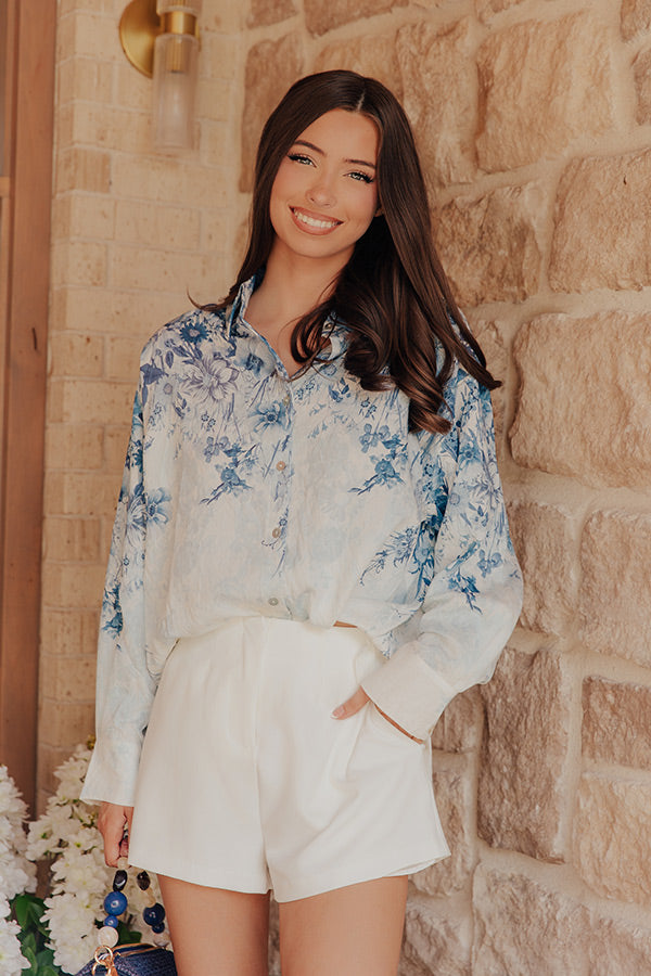 Floral Whispers Button Up Top