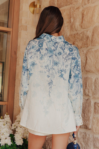 Floral Whispers Button Up Top