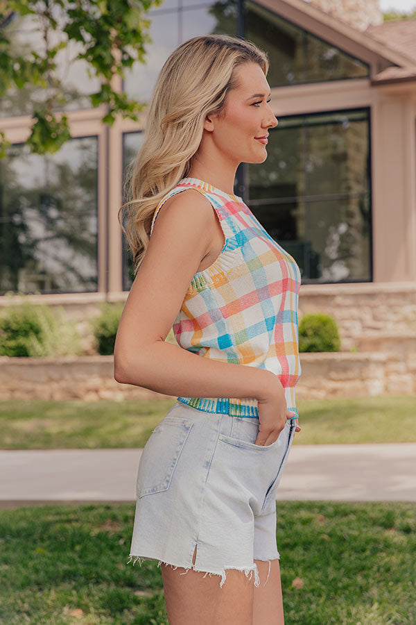 The Gracie Knit Gingham Top