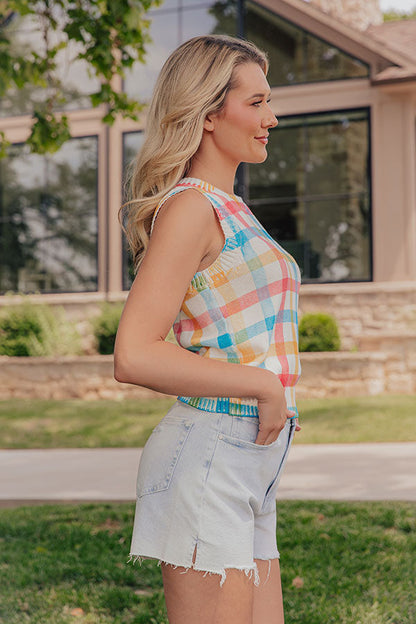 The Gracie Knit Gingham Top