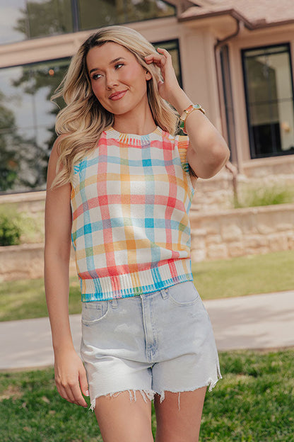 The Gracie Knit Gingham Top