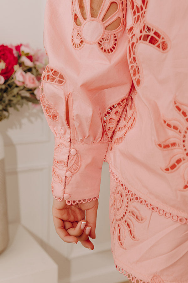 Seaside Bliss Button Up Top in Pink