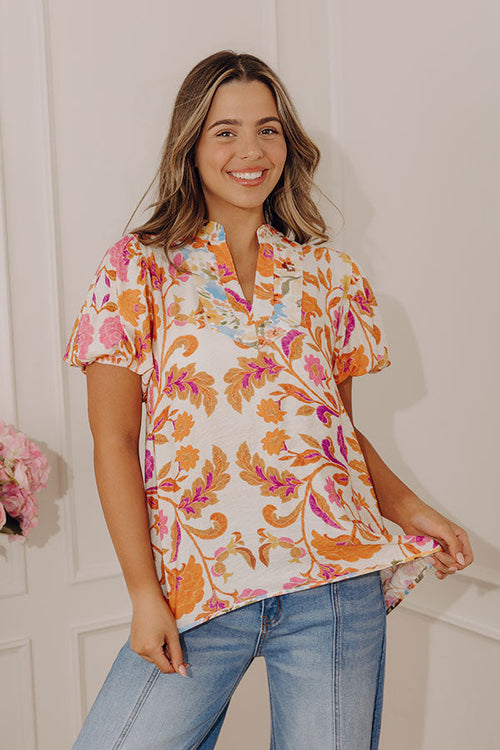 Fresh Market Floral Shift Top