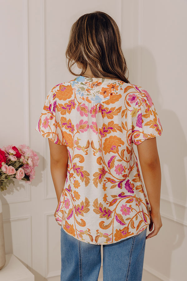 Fresh Market Floral Shift Top