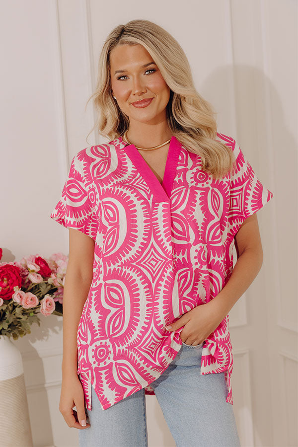 Bungalow Bliss Oversized Top in Pink