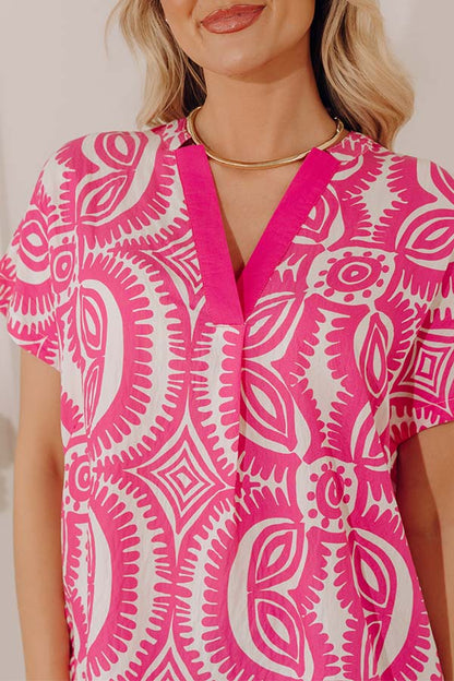 Bungalow Bliss Oversized Top in Pink