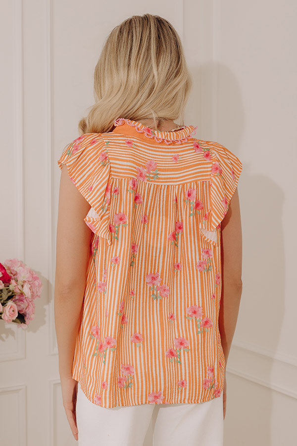 Sunshine and Smiles Floral Stripe Top