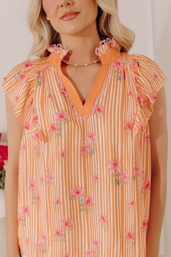 Sunshine and Smiles Floral Stripe Top