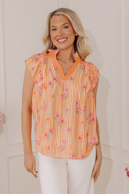 Sunshine and Smiles Floral Stripe Top