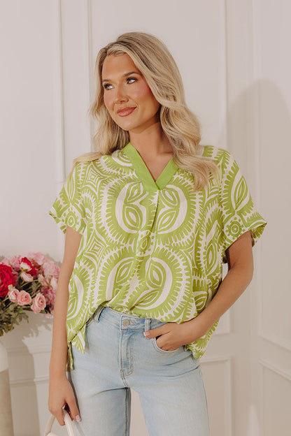 Bungalow Bliss Oversized Top in Lime Punch