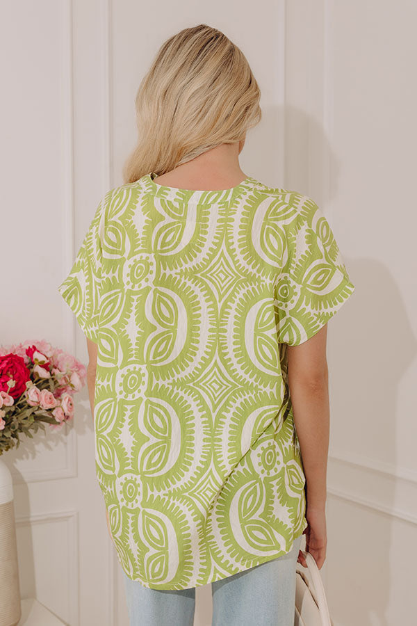 Bungalow Bliss Oversized Top in Lime Punch