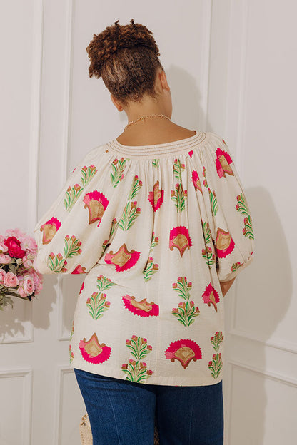 Playful Petals Floral Top Curves