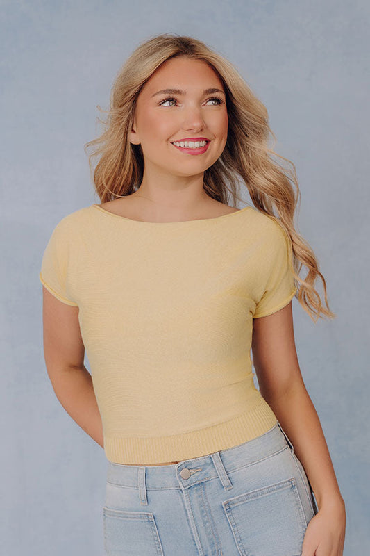 Bistro Brunch Knit Top in Yellow