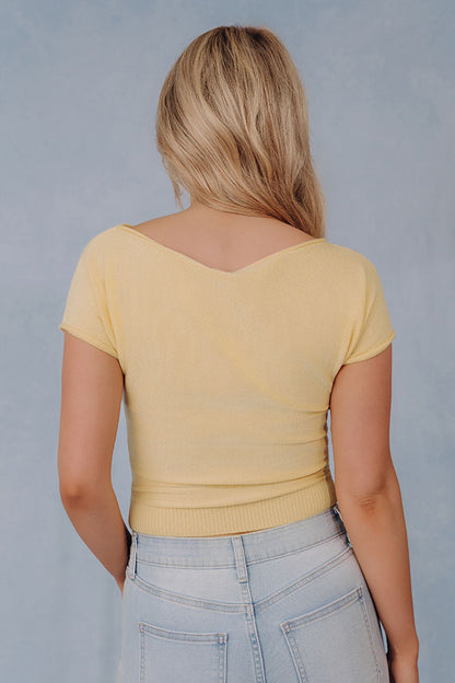 Bistro Brunch Knit Top in Yellow