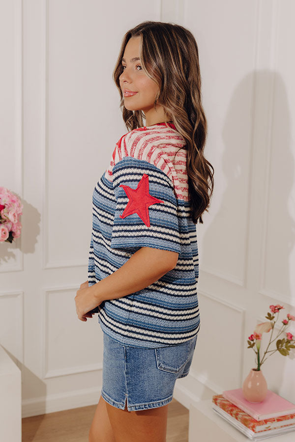 Stars And Spritzers Knit Stripe Top