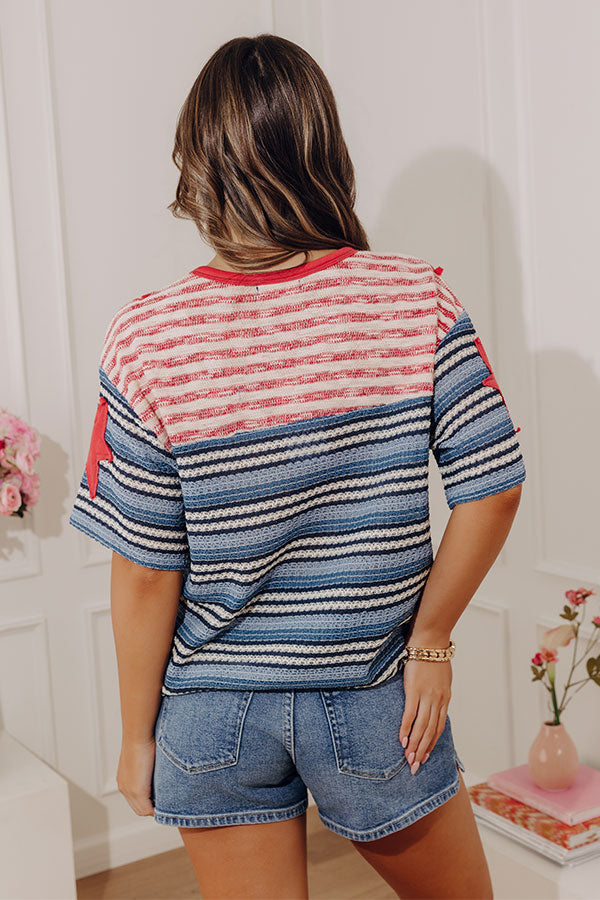 Stars And Spritzers Knit Stripe Top