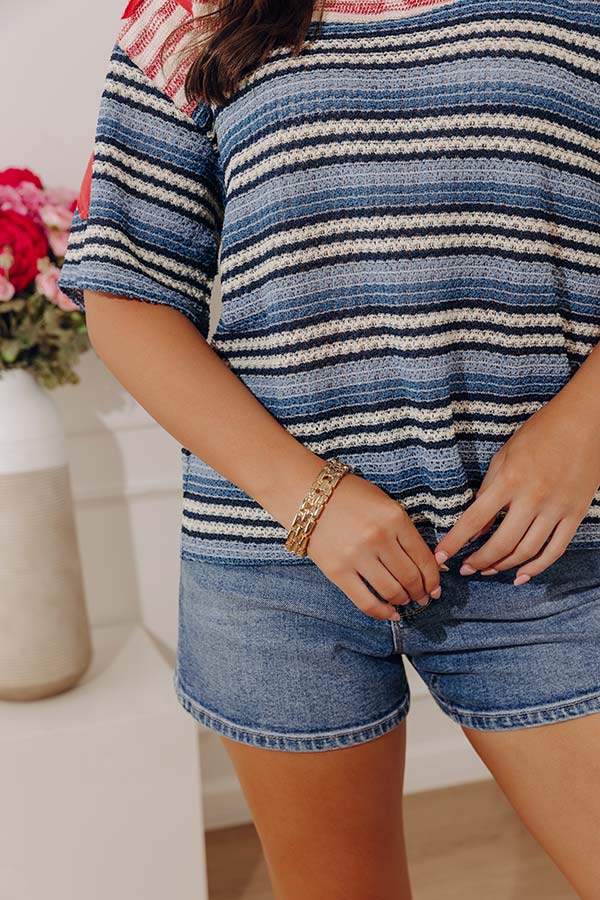 Stars And Spritzers Knit Stripe Top