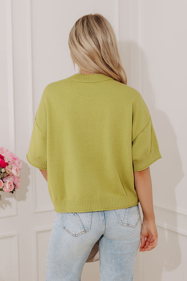Soho Soft Knit Sweater Top in Lime