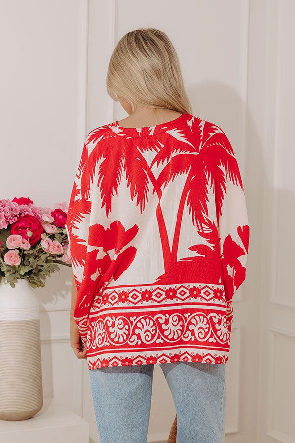 Oasis Escape Oversized Top in Red
