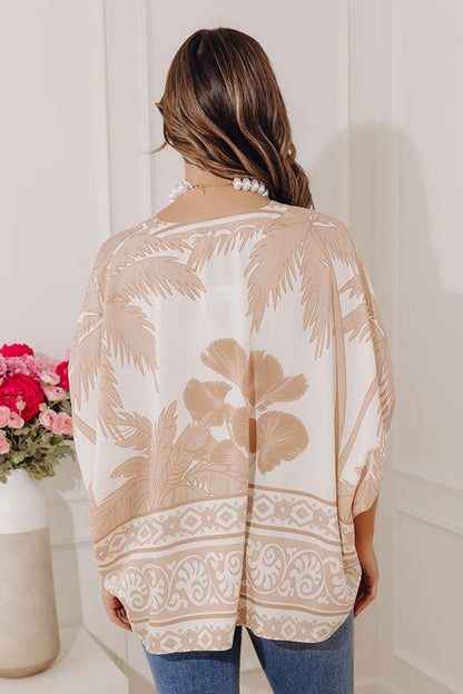 Oasis Escape Oversized Top in Iced Latte