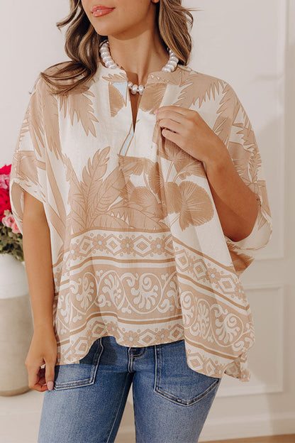 Oasis Escape Oversized Top in Iced Latte