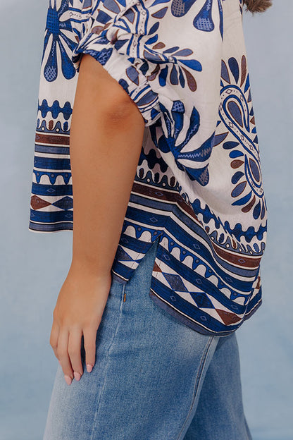 Italian Coastline Floral Dolman Top