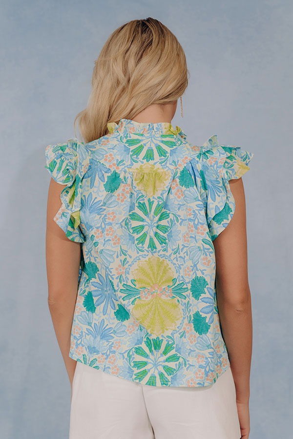 Coastal Mosaic Floral Top