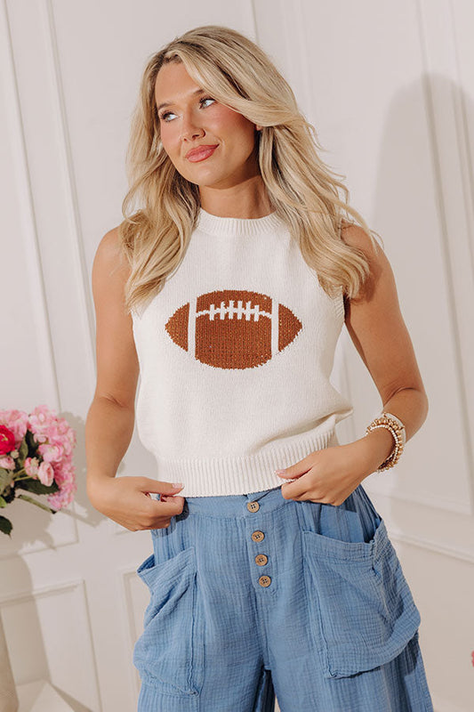 Tailgate Favorite Embellished Knit Vest Top