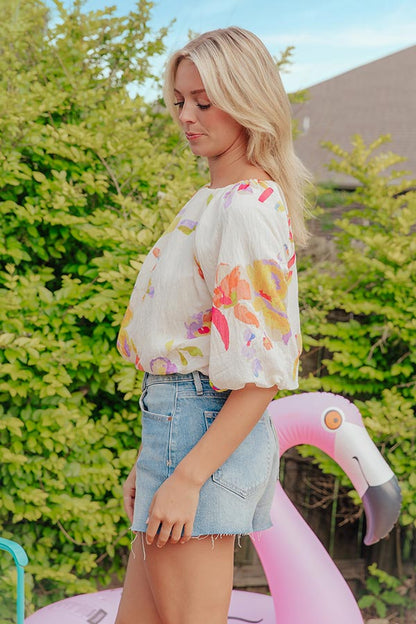 Vineyard Brunch Floral Top