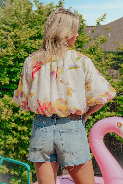 Vineyard Brunch Floral Top