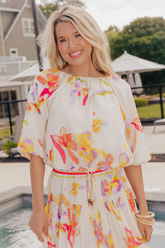 Vineyard Brunch Floral Top