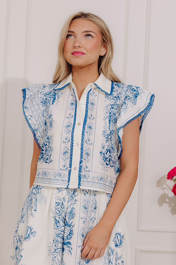 Kensington Garden Floral Button Up Top