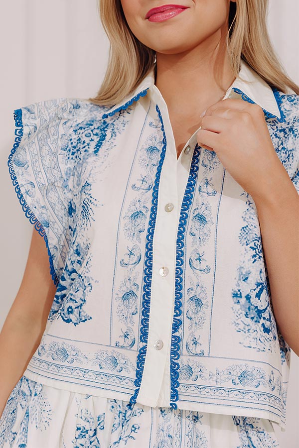 Kensington Garden Floral Button Up Top