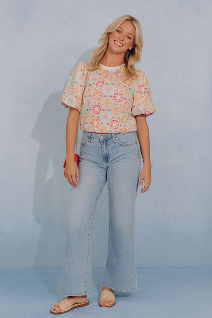 Mosaic of Style Floral Embroidered Top