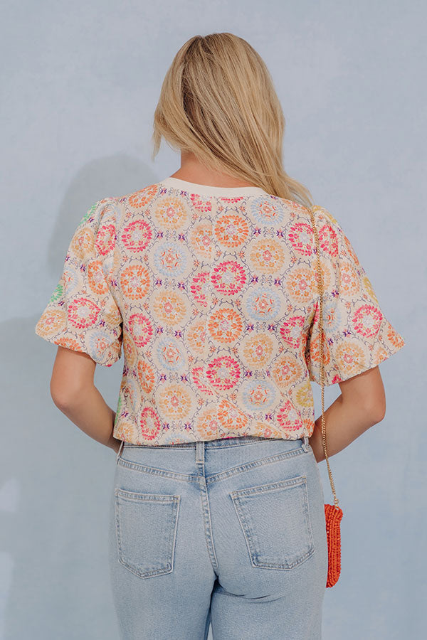Mosaic of Style Floral Embroidered Top
