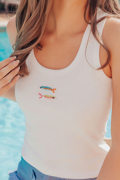 Catch Of The Day Beaded Tank