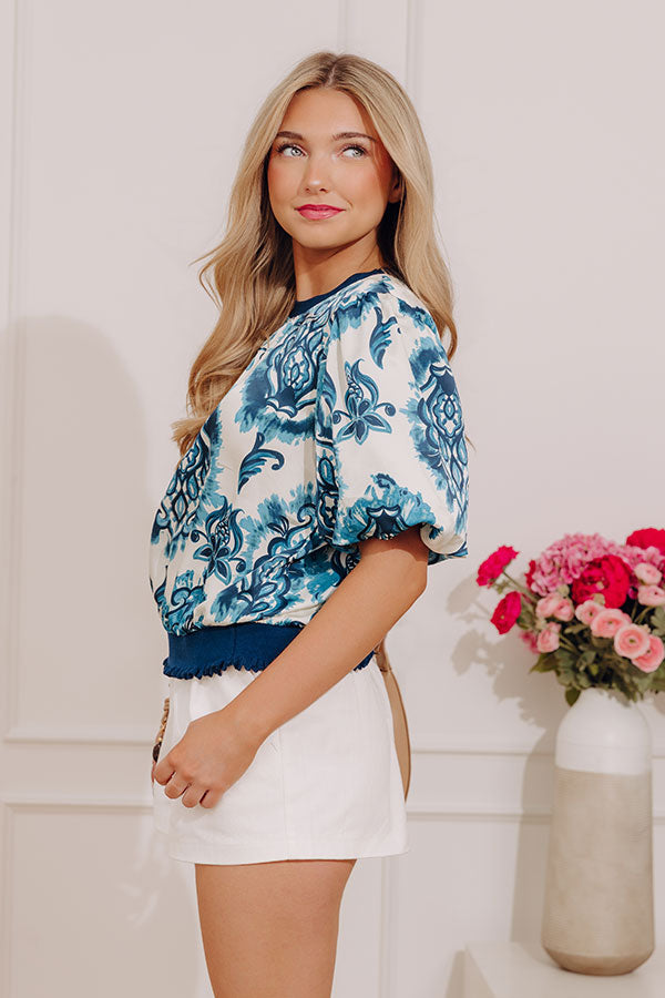 Fifth Avenue Chic Floral Satin Top