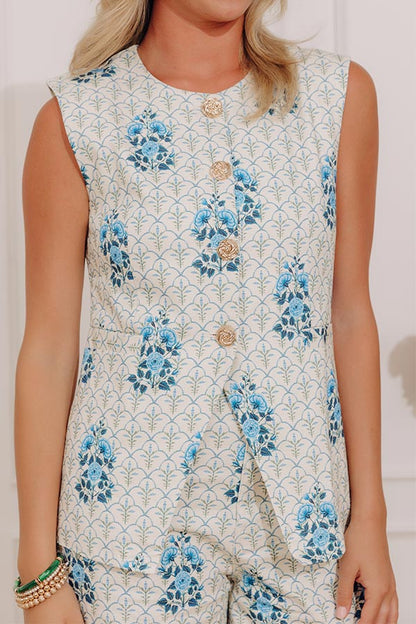 Tea Room Chic Floral Vest Top