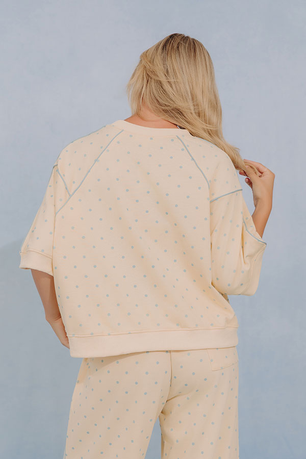 Easy Living Polka Dot Terry Sweatshirt Tee