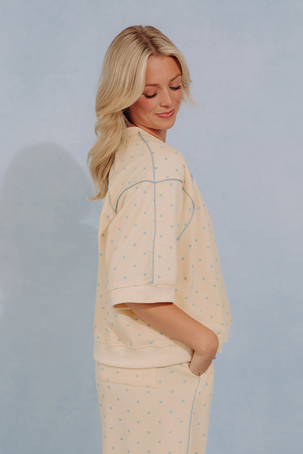 Easy Living Polka Dot Terry Sweatshirt Tee