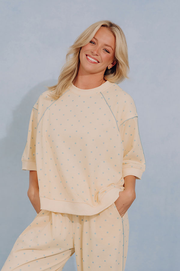 Easy Living Polka Dot Terry Sweatshirt Tee