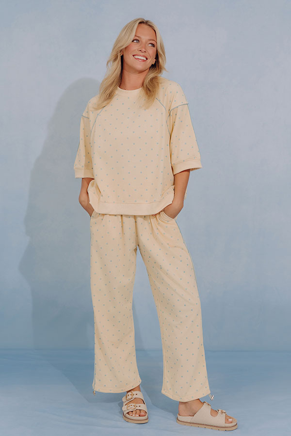 Easy Living Polka Dot Terry Sweatshirt Tee