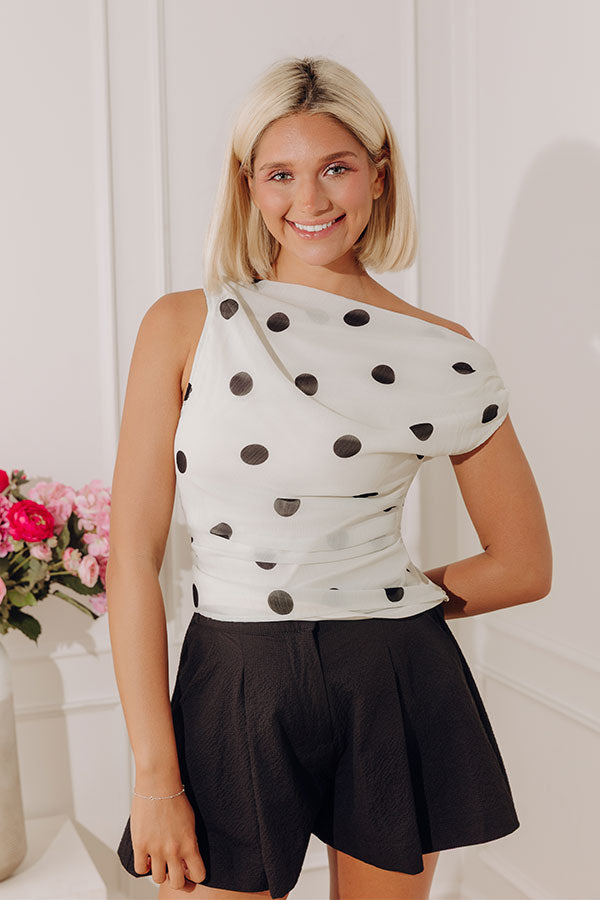 Champagne Toast Asymmetrical Ruched Top in Ivory