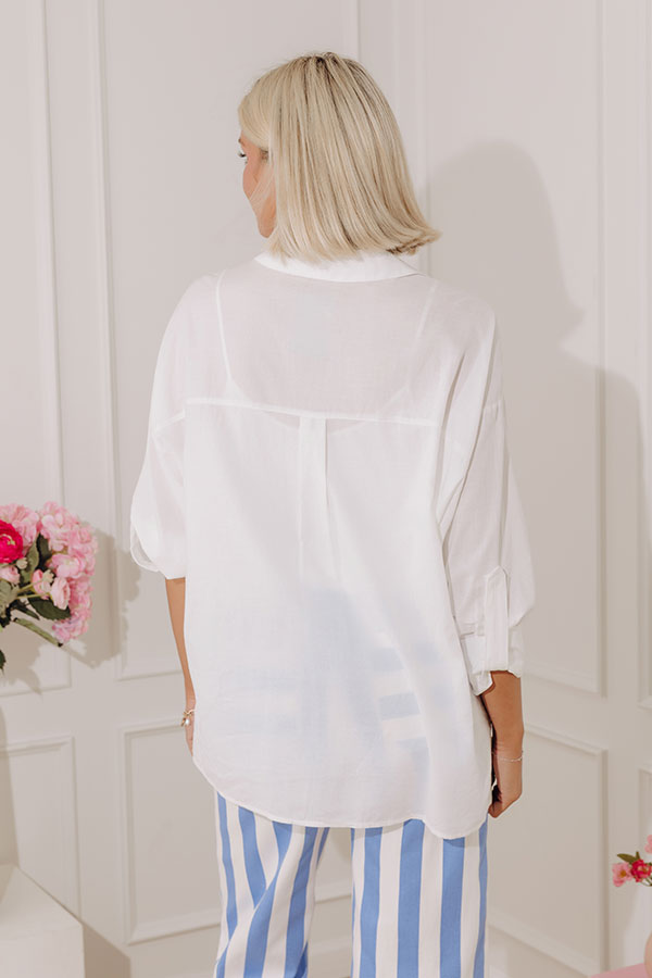 Malibu Beach House Oversized Button Up Top
